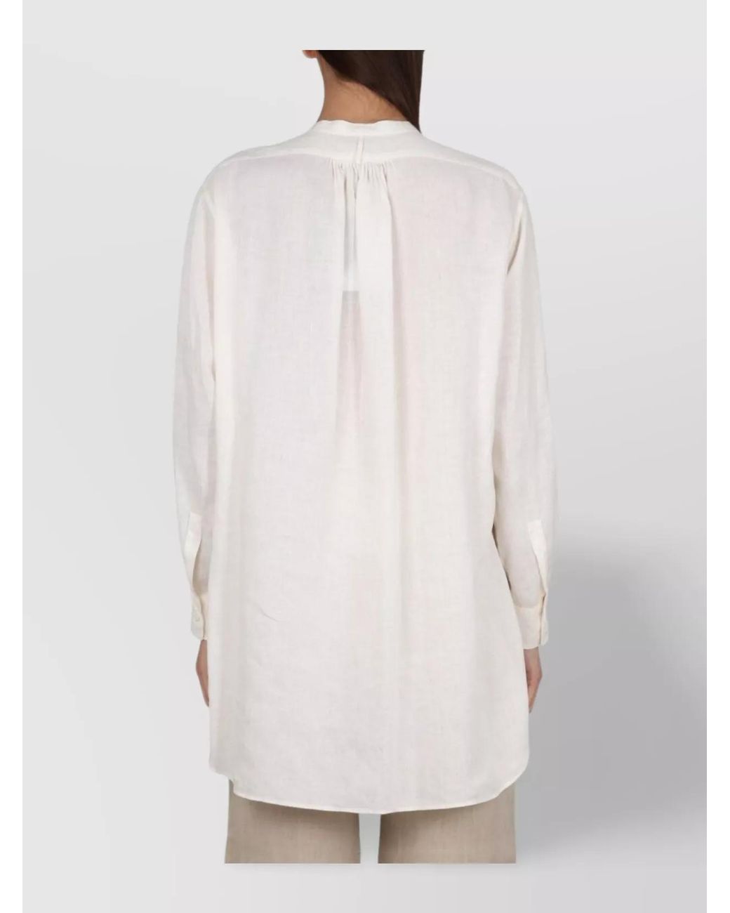 Aspesi White Linen Tunic Shirt
