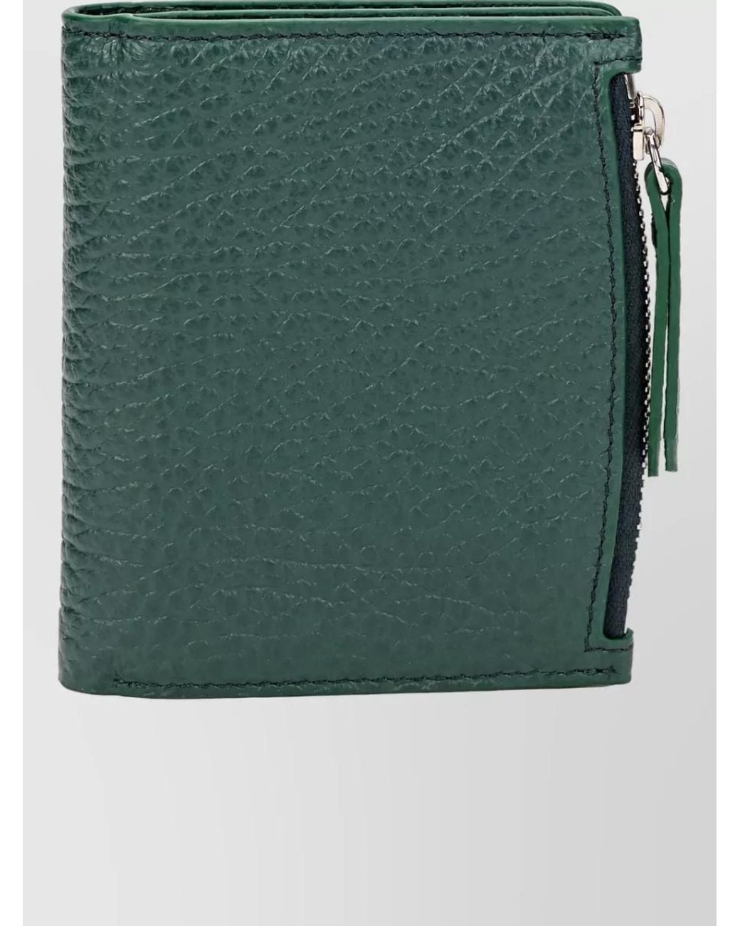 Maison Margiela Green Leather Zip Wallet