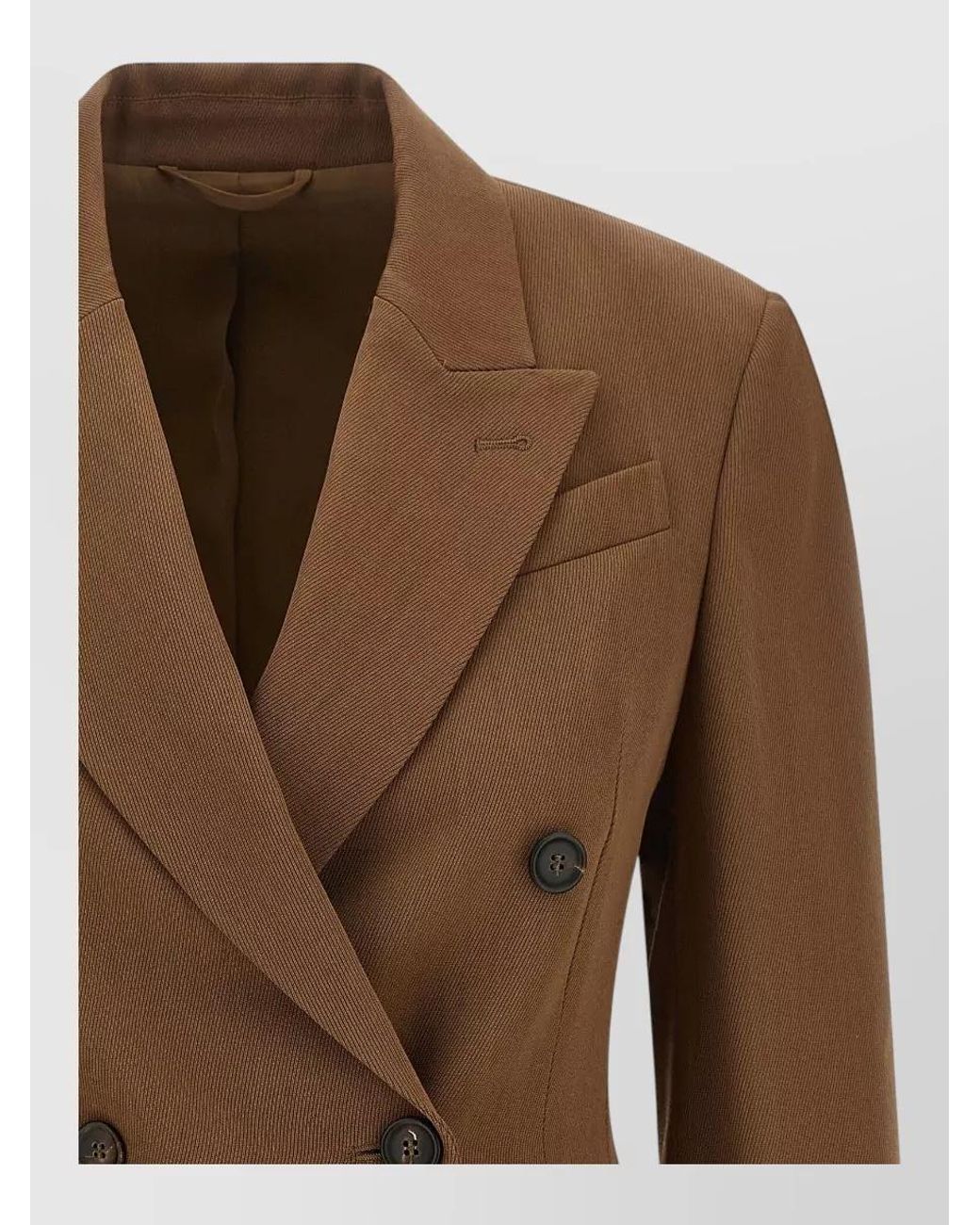 Brunello Cucinelli Brown Virgin Wool Double-Breasted Blazer