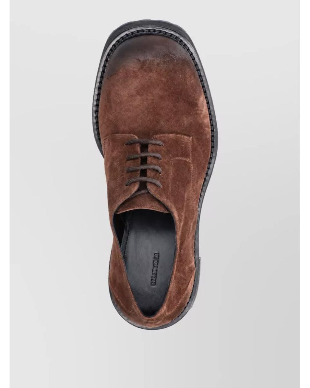 Balenciaga Brown Leather Derby Shoes for men