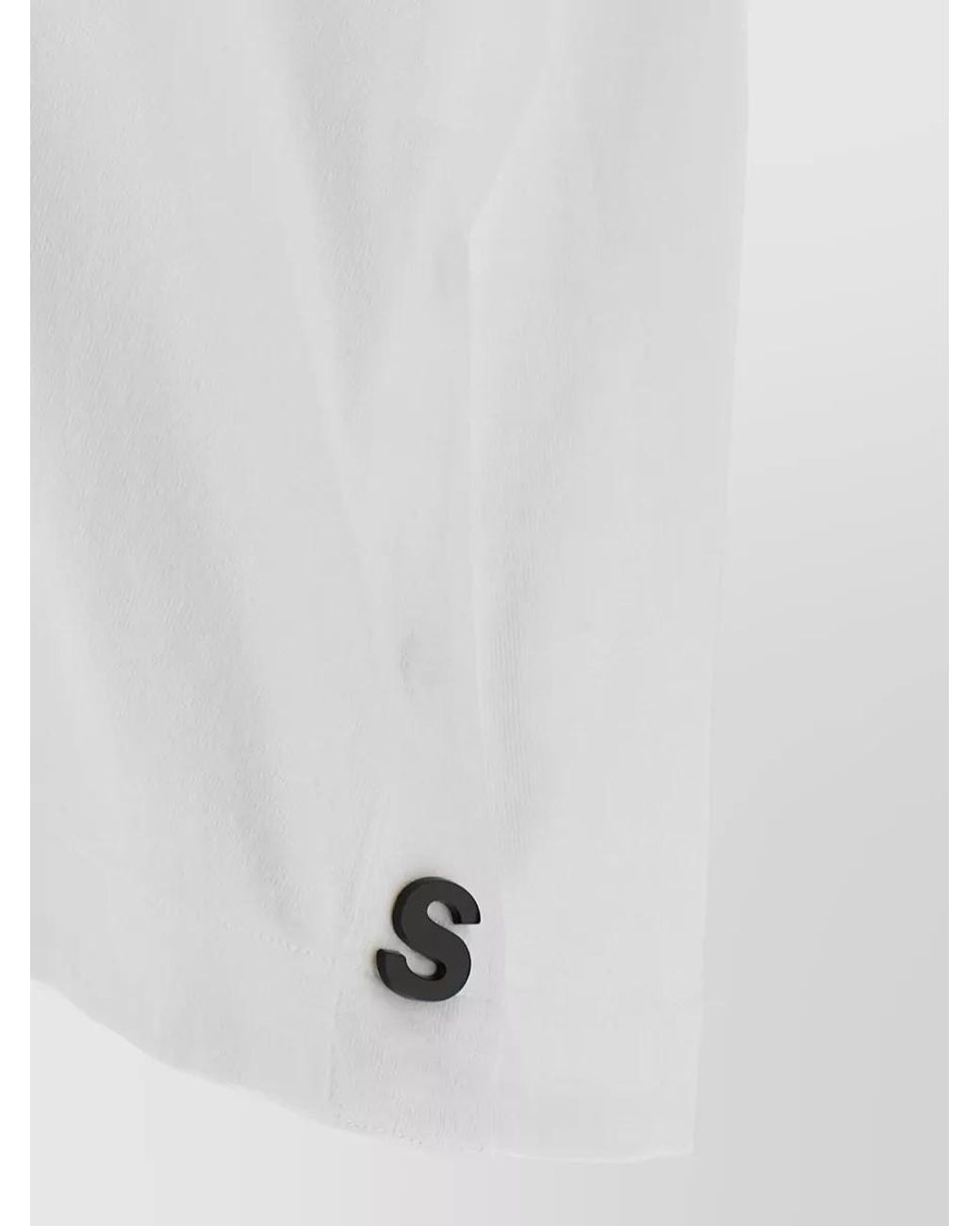 Sacai White Cotton Jersey Logo-Pin T-Shirt