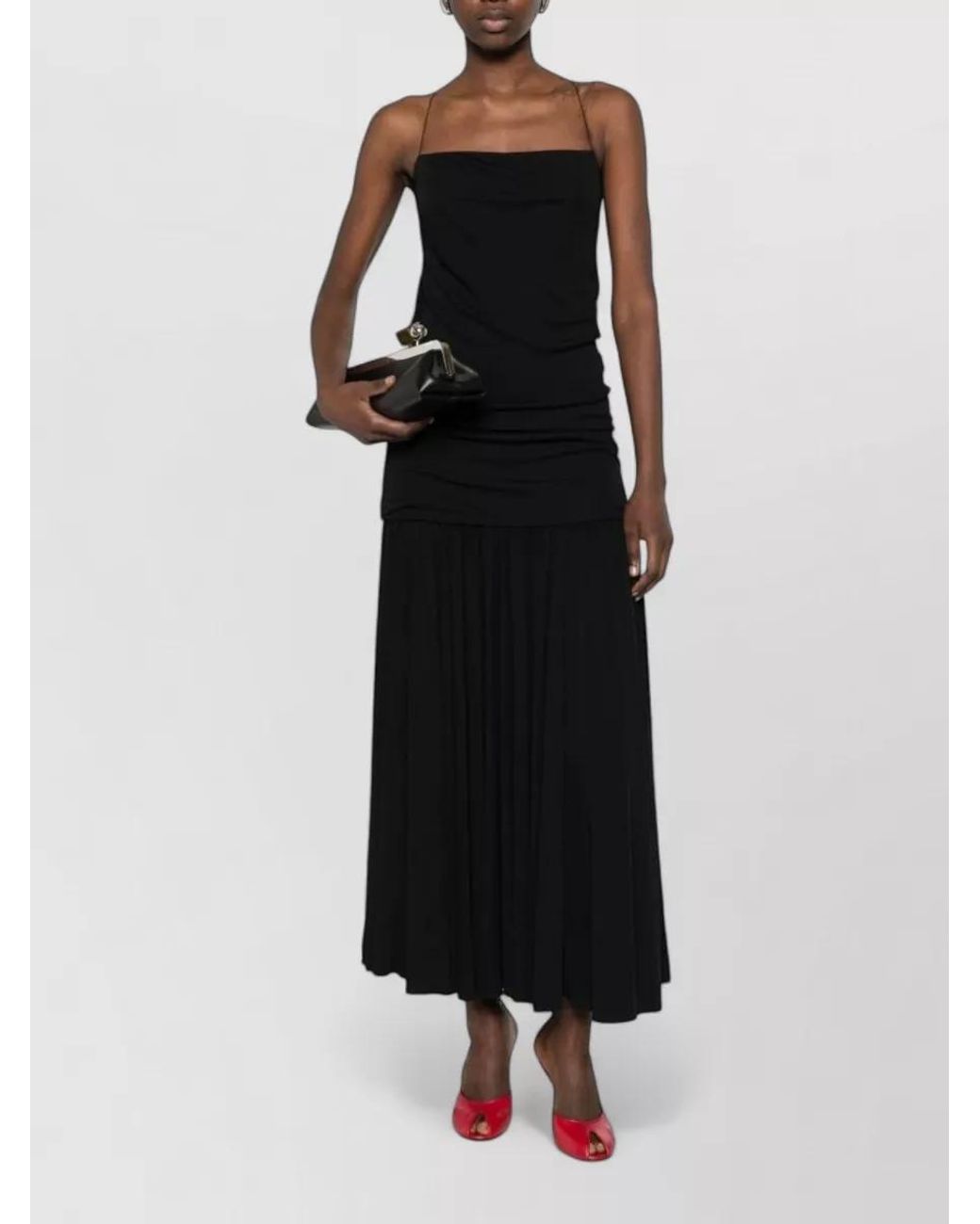 Jacquemus Black Gathered Maxi Dress