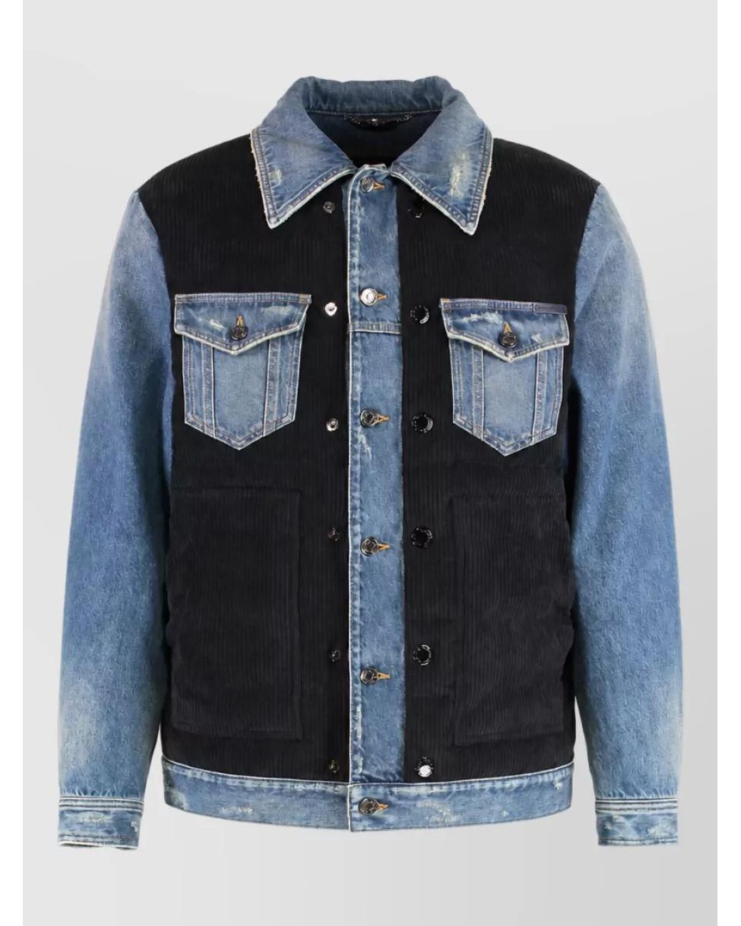 Dolce & Gabbana Blue Denim Padded Jacket for men