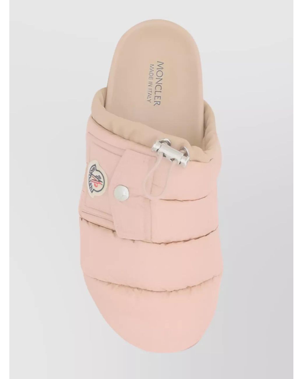Moncler Pink Leather Padded Slippers