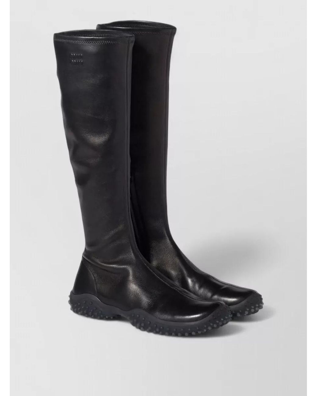 Miu Miu Black Leather Knee-High Boots