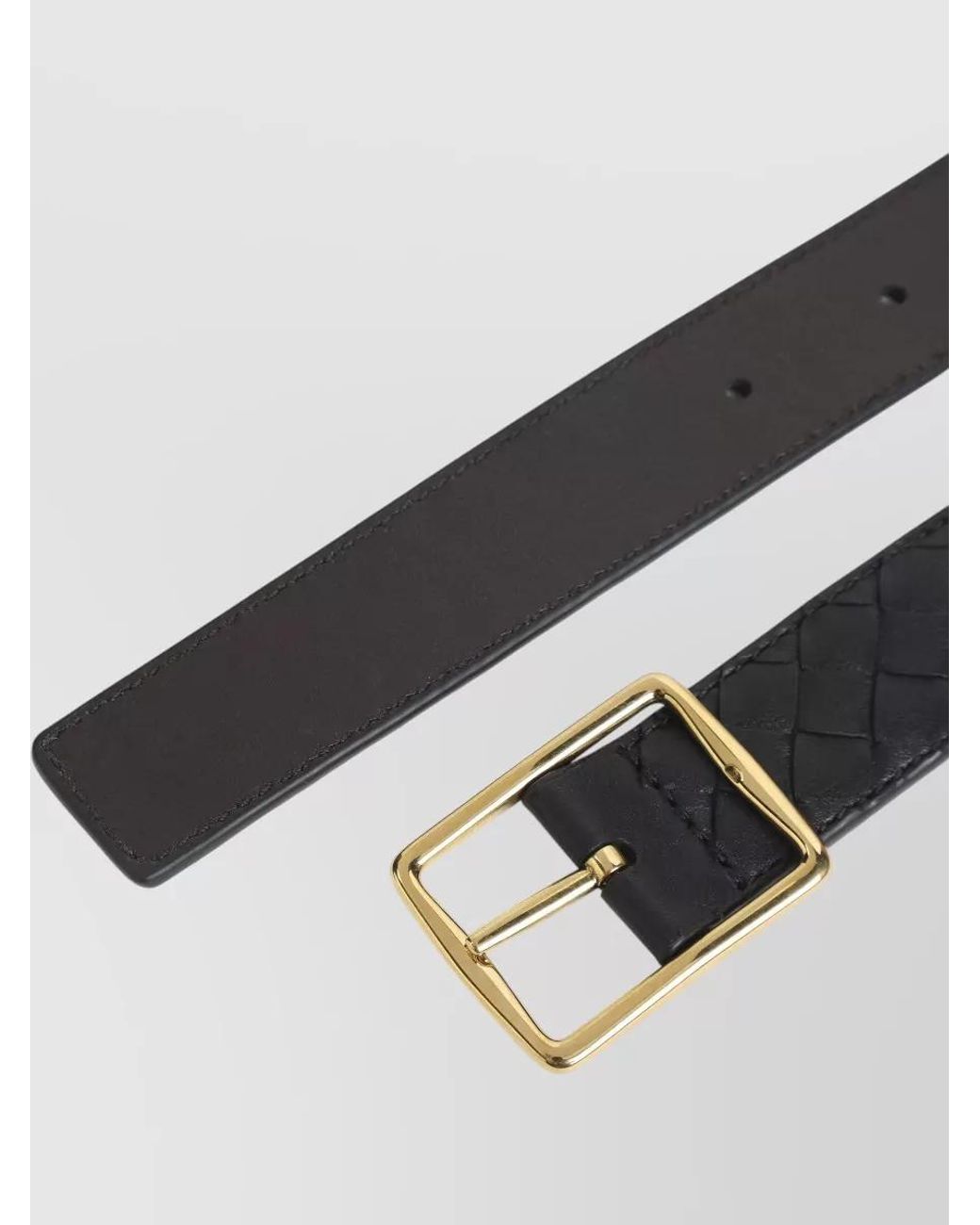 Bottega Veneta Gray Leather Reversible Belt