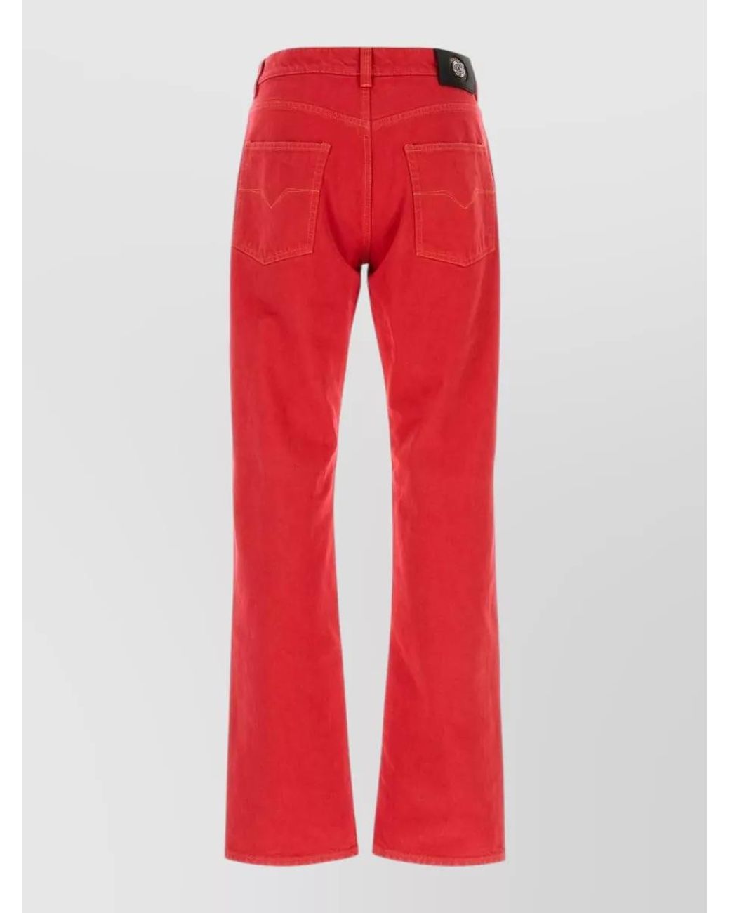 Versace Red Denim Straight-Leg Jeans for men