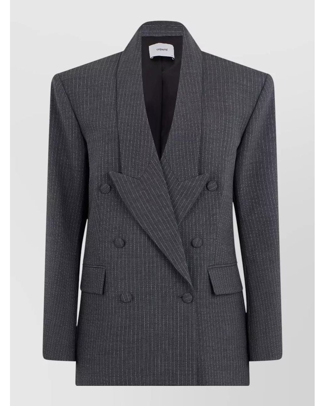 Coperni Blue Pinstriped Double-Breasted Blazer