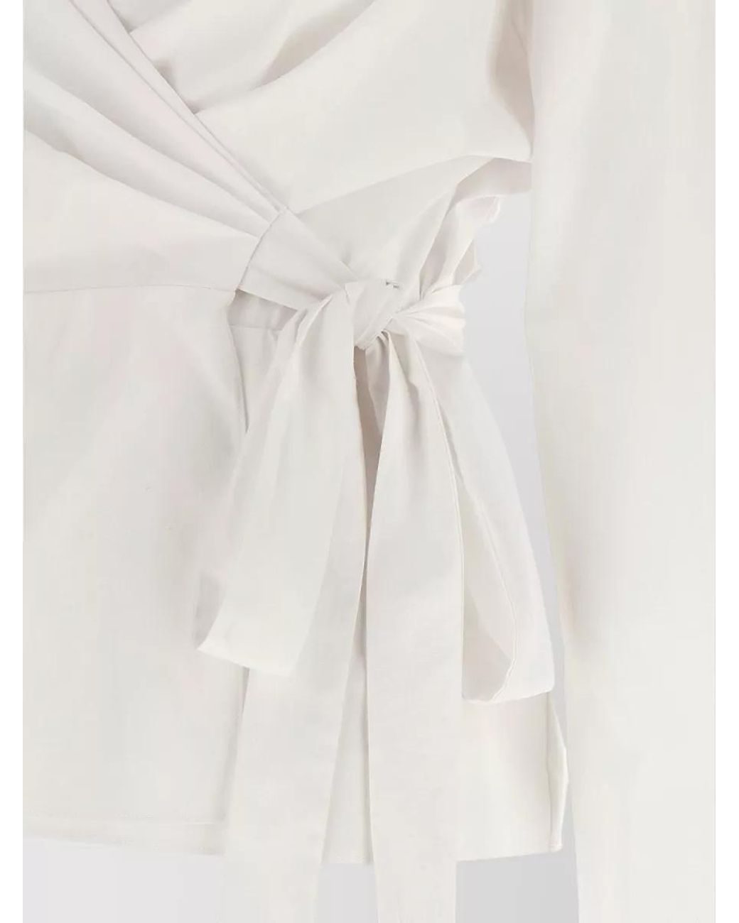 ARMARIUM White Cotton Asymmetric Wrap Long-Sleeve Shirt