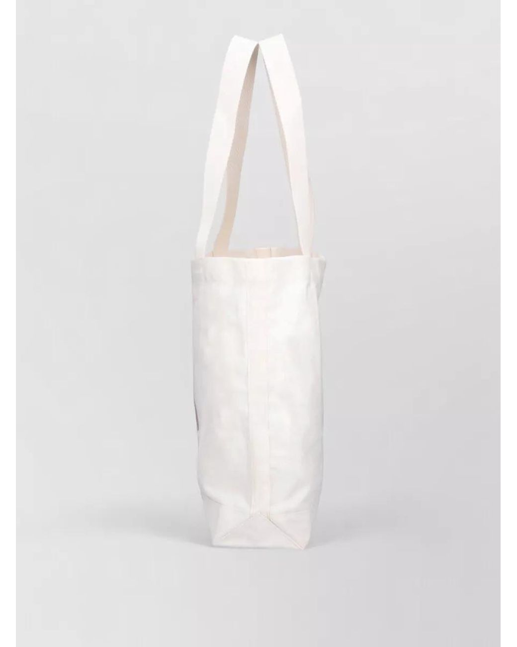 Maison Kitsuné White Cotton Printed Tote Bag for men