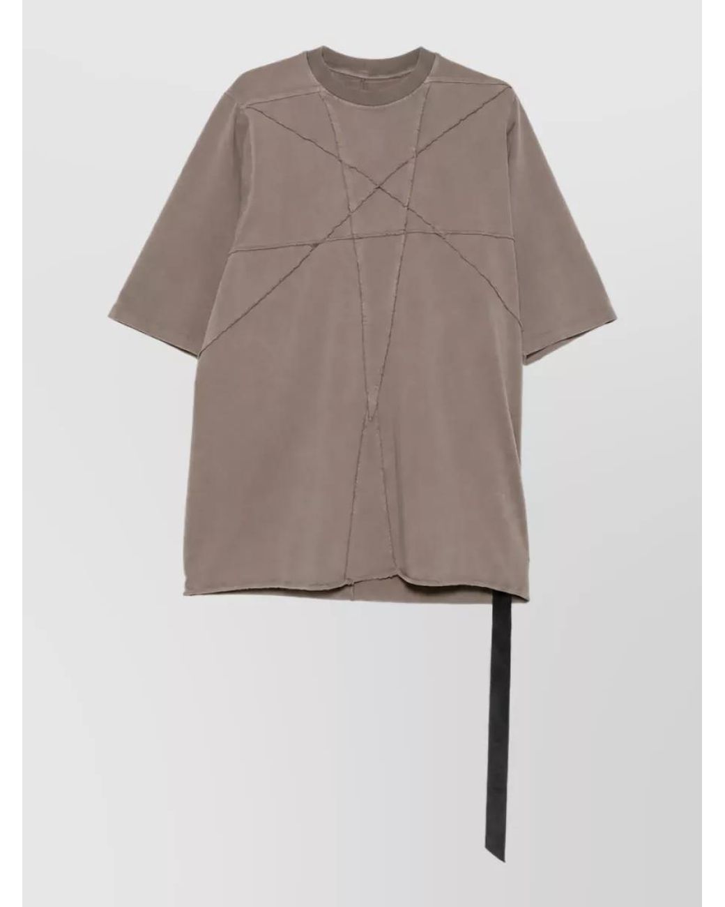 Rick Owens Gray Pentagram Stitch Cotton Short-Sleeve T-Shirt for men
