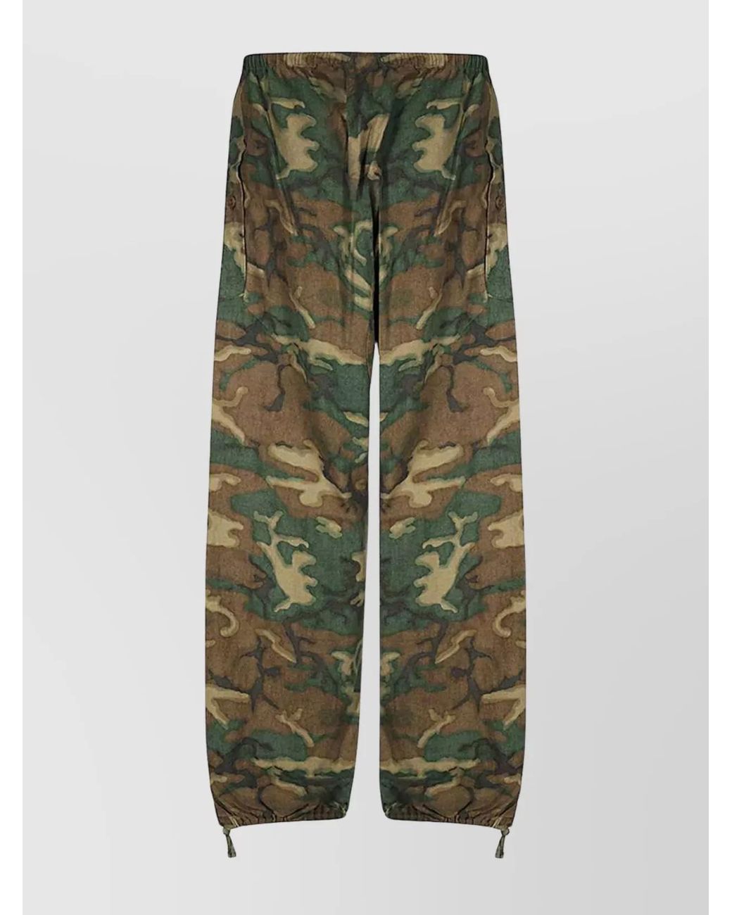Givenchy Green Camouflage Cotton Drawstring Trousers for men