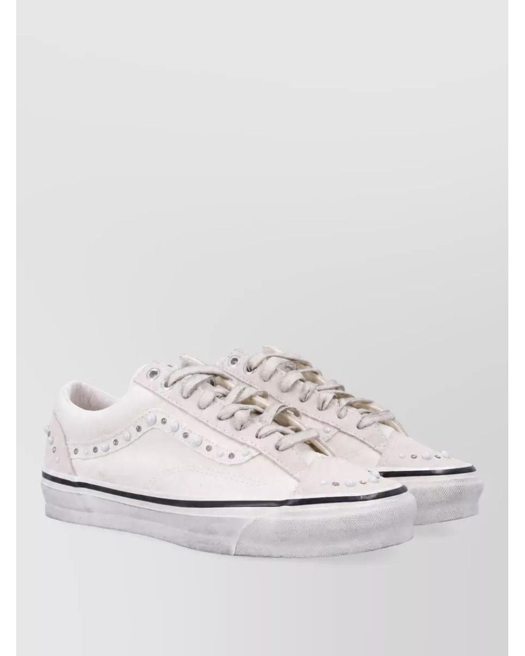 Vans White Pearlized Low-Top Sneakers