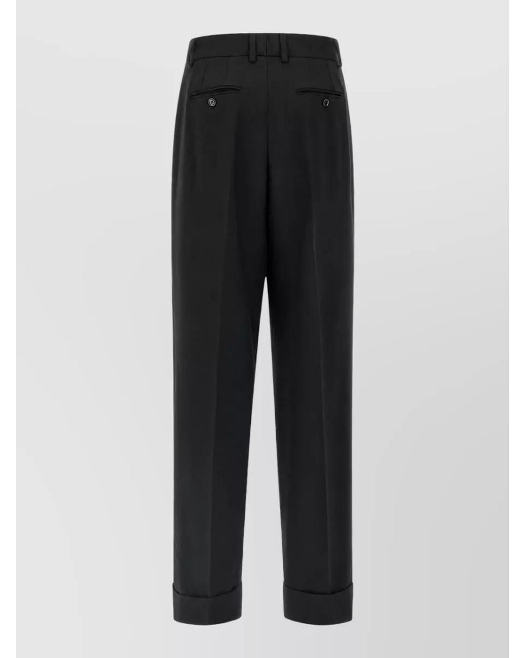 Dolce & Gabbana Black Wool Straight-Leg Suit Trousers