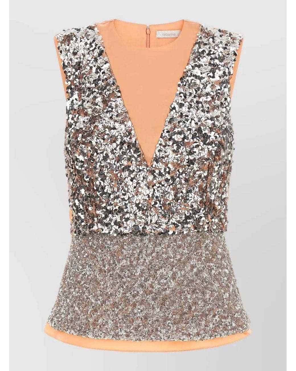 Rabanne Gray Sequin Top