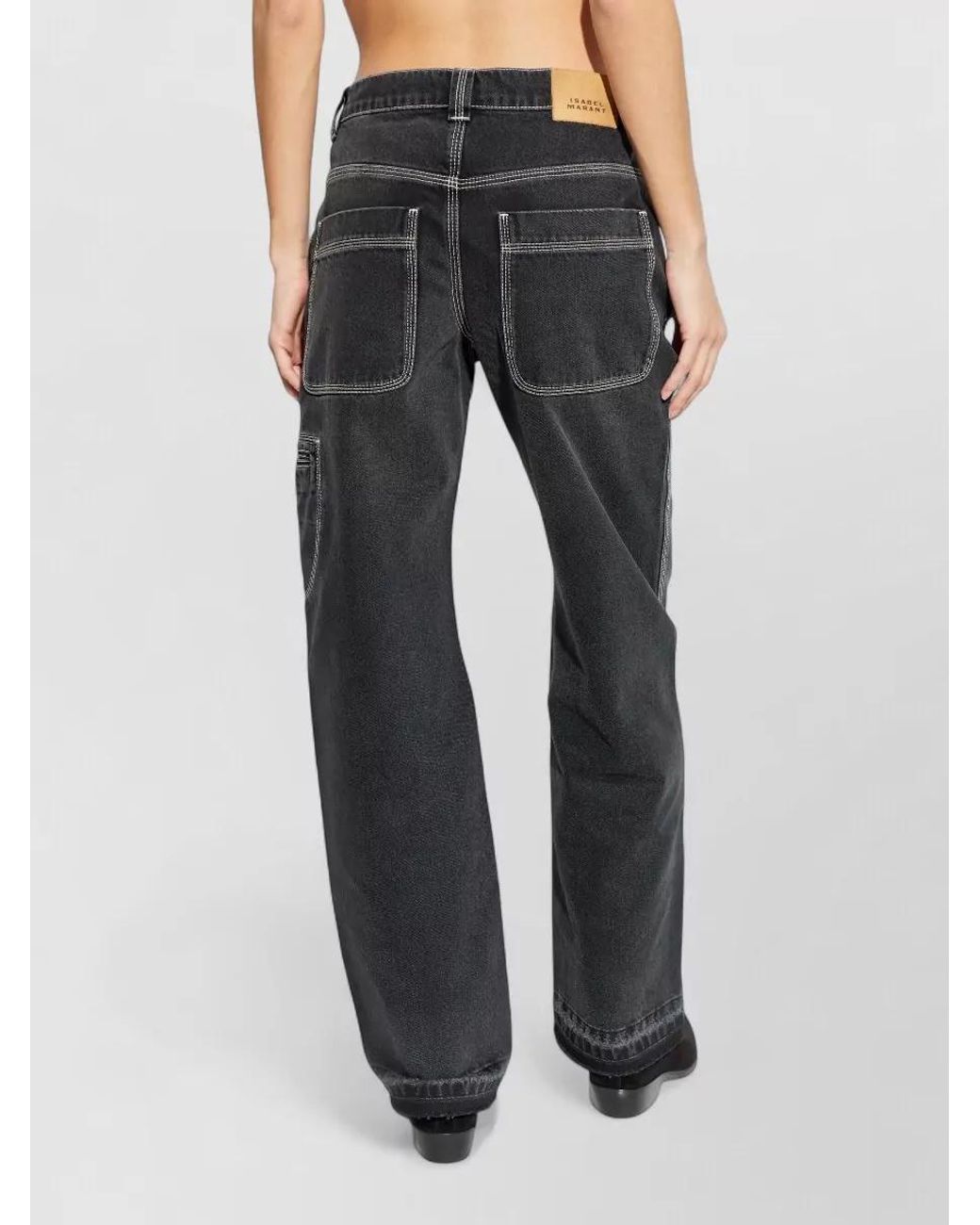 Isabel Marant Gray Cotton Straight Trousers