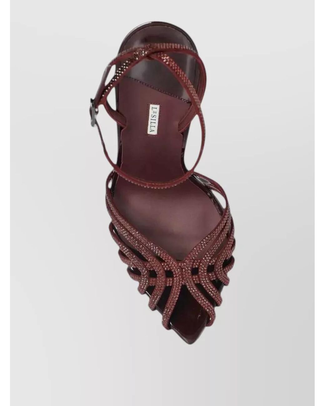 Le Silla Metallic Leather Crystal-Embellished Sandals