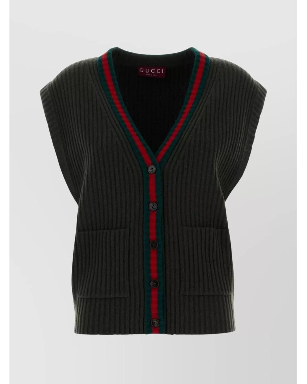 Gucci Black V-Neck Sleeveless Sweater