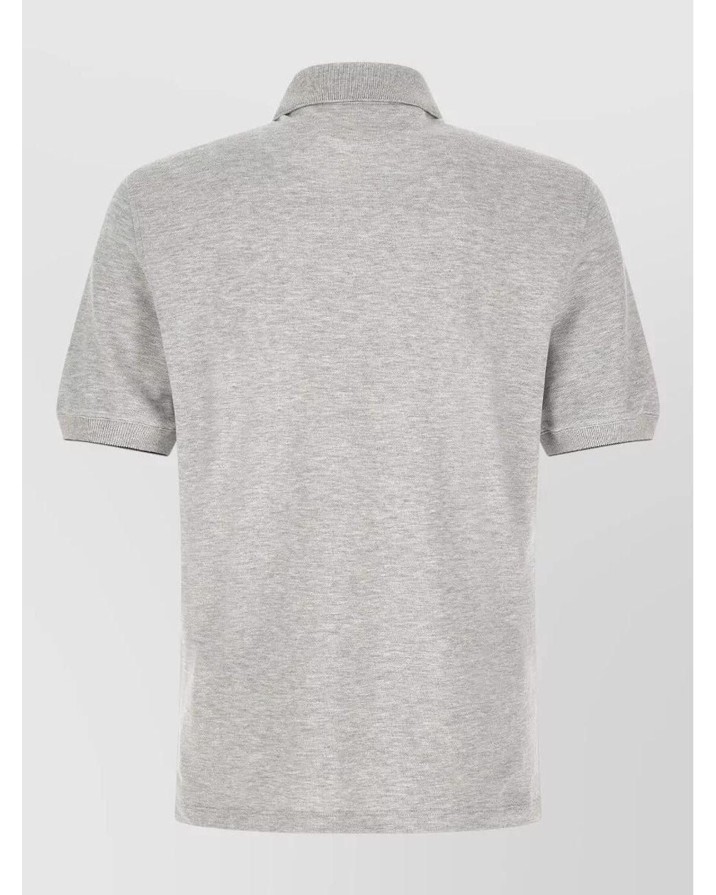 Brunello Cucinelli Gray Logo Piqué Cotton Polo Shirt for men