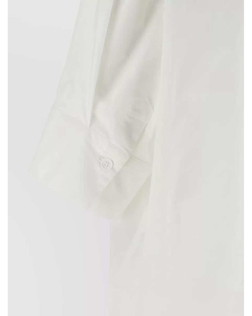 P.A.R.O.S.H. White Pleated Asymmetric Cotton Shirt