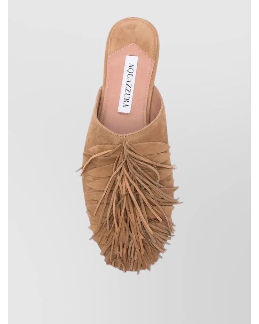 Aquazzura Brown Suede Maverick Flat Mules