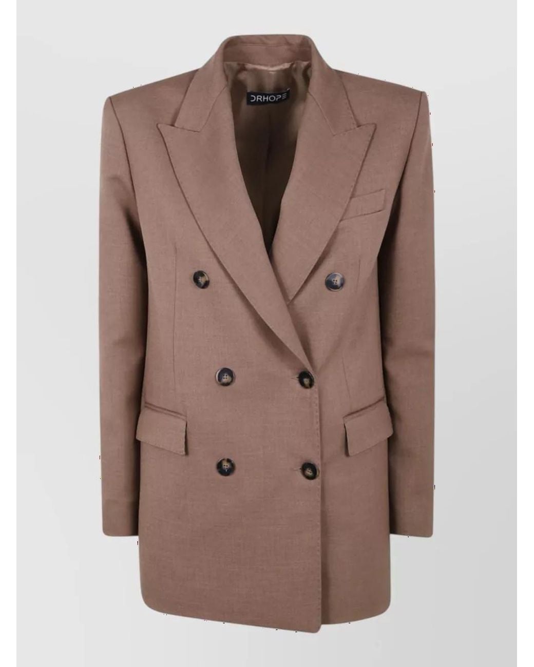 DR. HOPE Brown Oversized Double Breasted Blazer