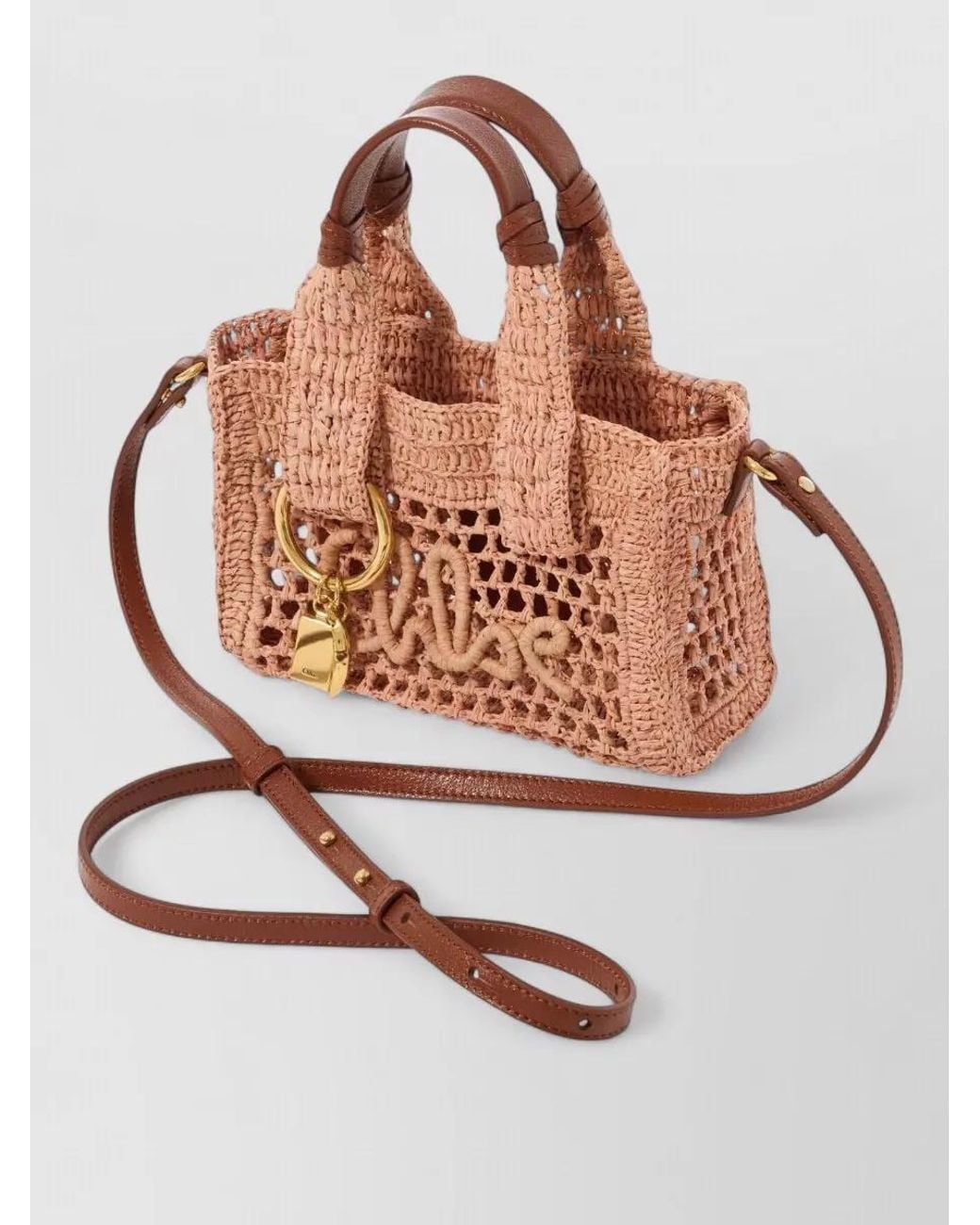 Chloé Multicolor Mini Raffia Shoulder Bag