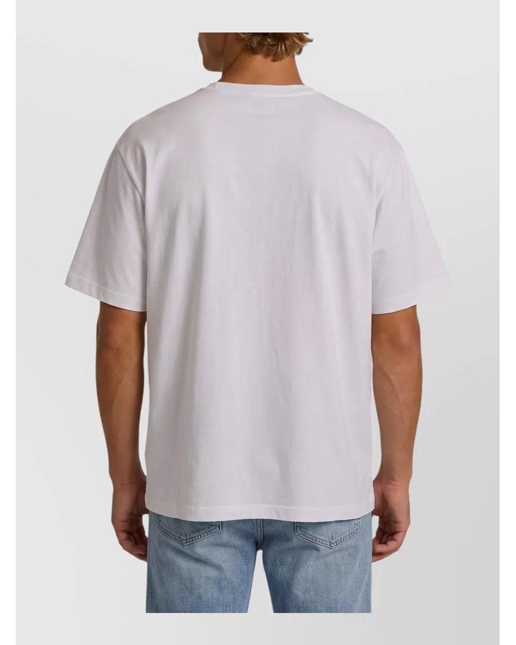 Loewe White Cotton Ribbed Crew Neck Relaxed Fit T-Shirt for men