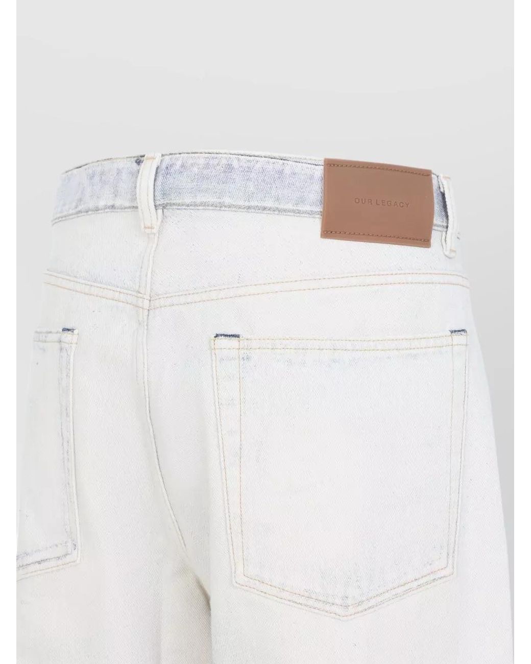 Our Legacy White Denim High-Rise Wide-Leg Jeans for men