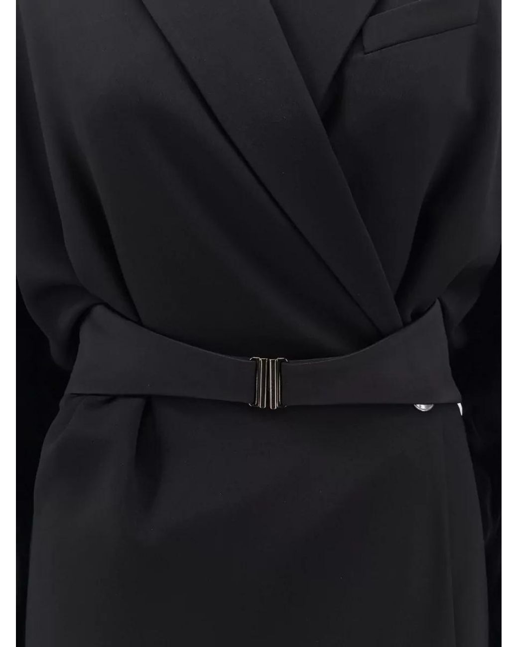 Brunello Cucinelli Black Silk Wrap Tuxedo Maxi Dress