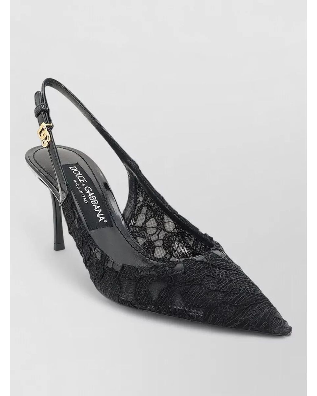 Dolce & Gabbana Black Lace Slingback Pumps