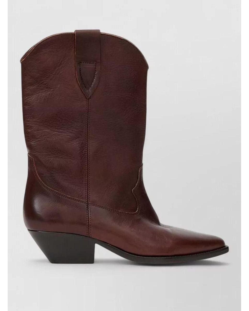 Isabel Marant Brown Leather Western Ankle Boots