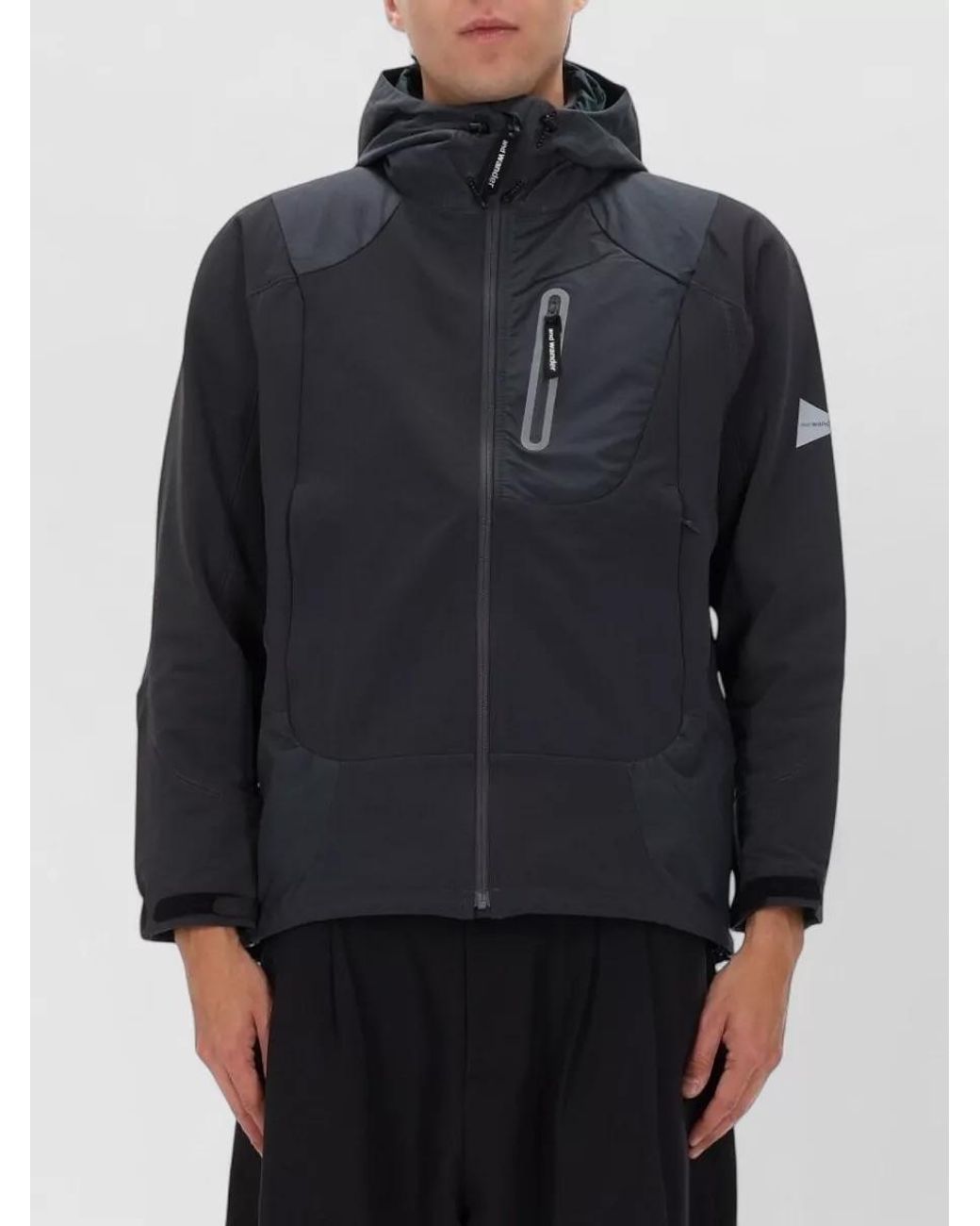 And Wander Blue Nylon Hooded Jacket for men