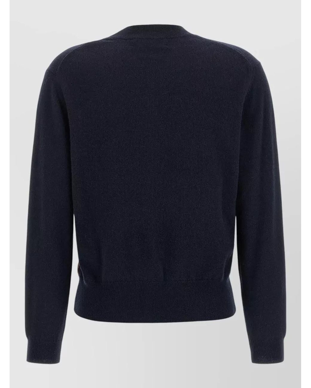 Ballantyne Blue Cashmere Argyle V-Neck Jumper
