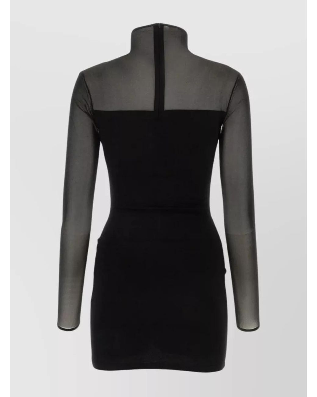 Nensi Dojaka Black Sheer Fitted Mini Dress
