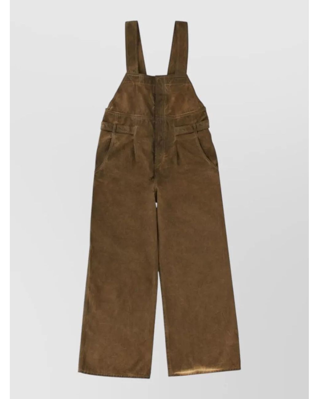 Uma Wang Brown Cotton Wide-Leg Dungarees