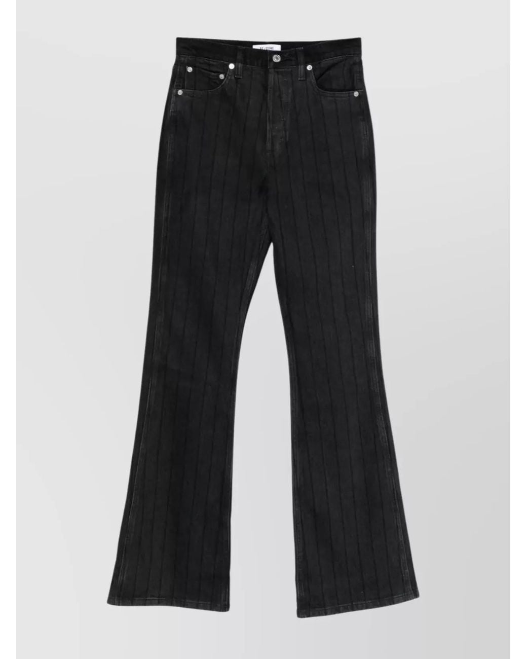 Re/done Black Striped Flared Jeans
