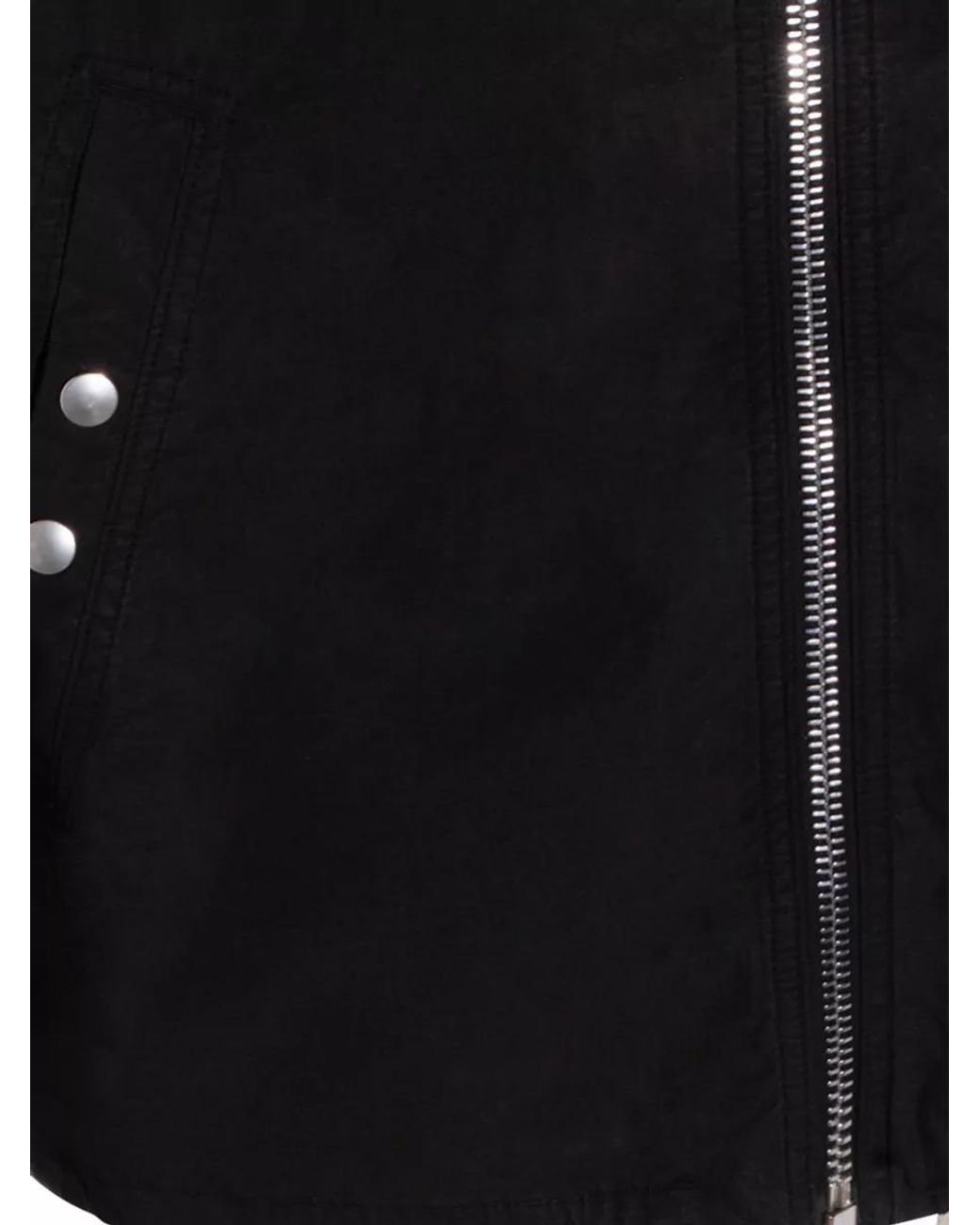 Rick Owens Black Cotton Zip-Up Jacket for men