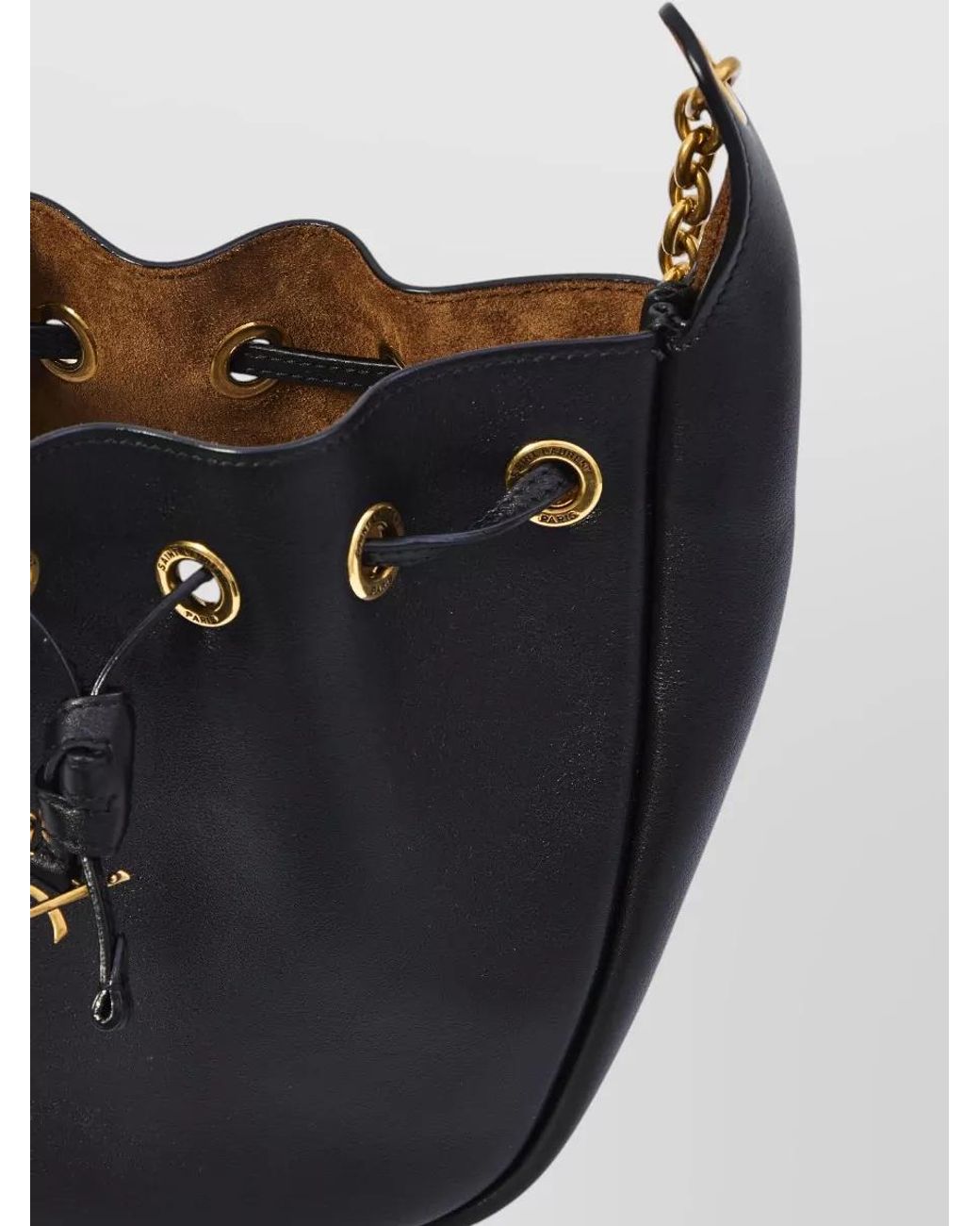 Saint Laurent Black Supple Bucket Leather Shoulder Bag