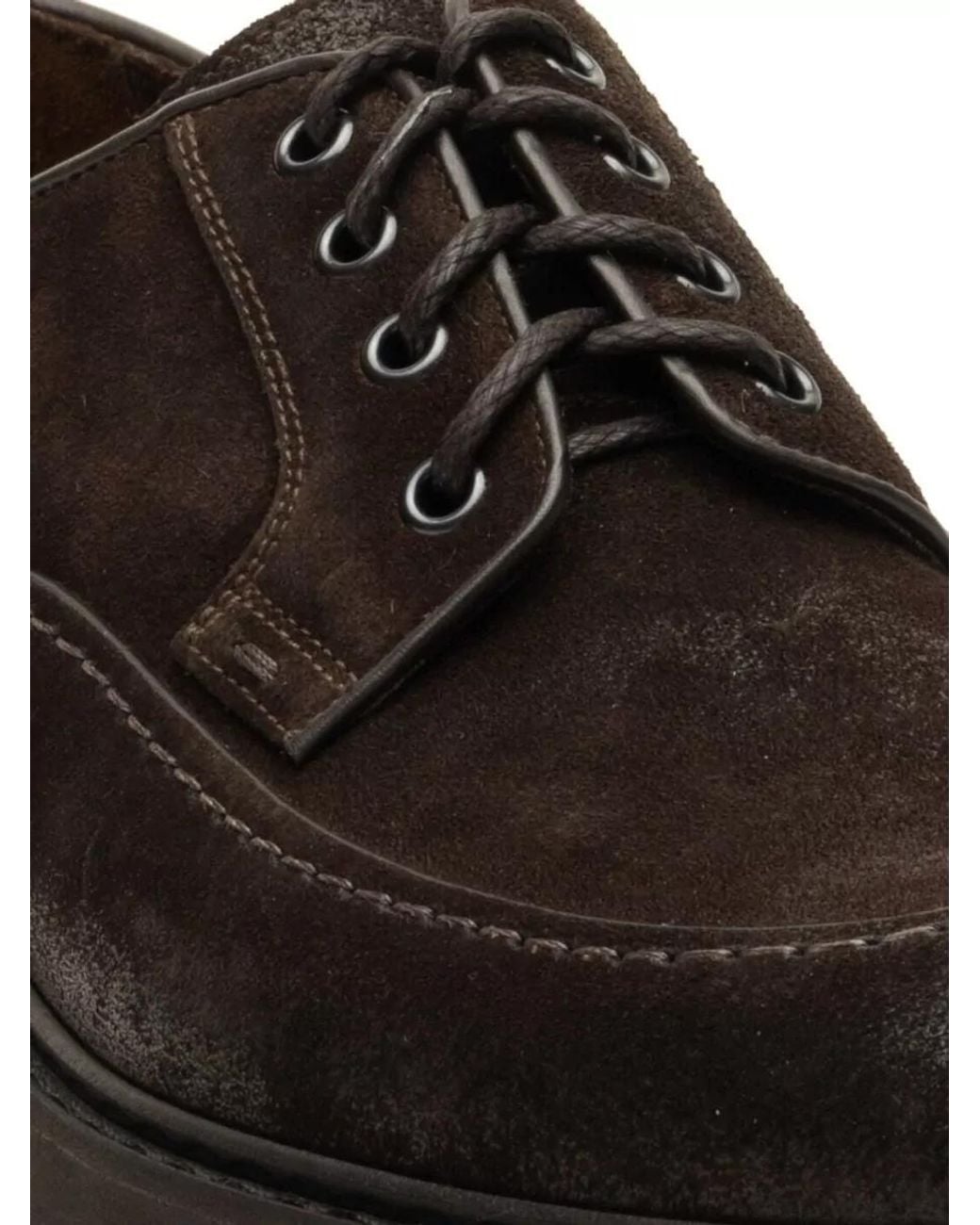 Doucal's Black Leather Derby Shoes for men