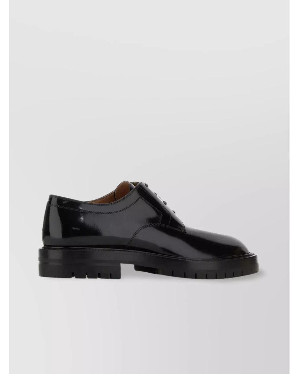 Maison Margiela Black Leather Tabi Lace-Up Shoes for men