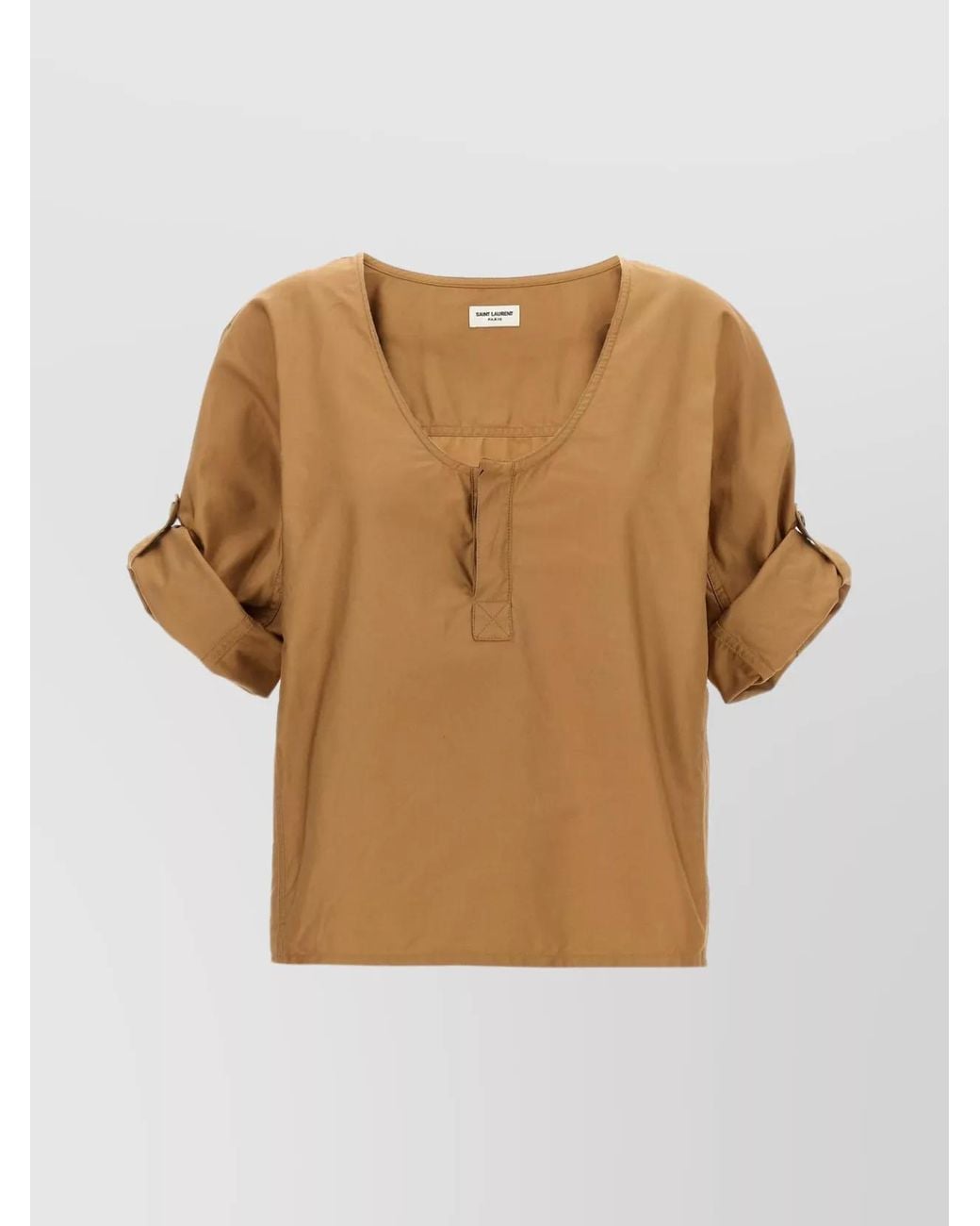 Saint Laurent Natural Regular-Fit Twill Blouse