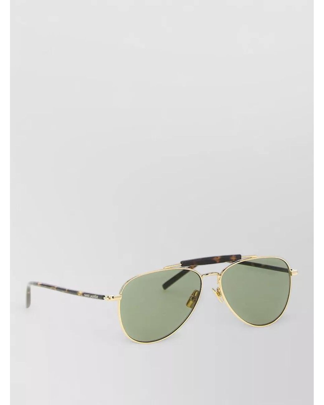 Saint Laurent Green Metal Aviator Sunglasses for men