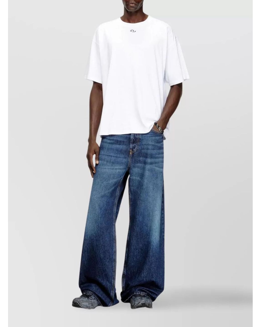 DIESEL White Cotton T-Shirt for men