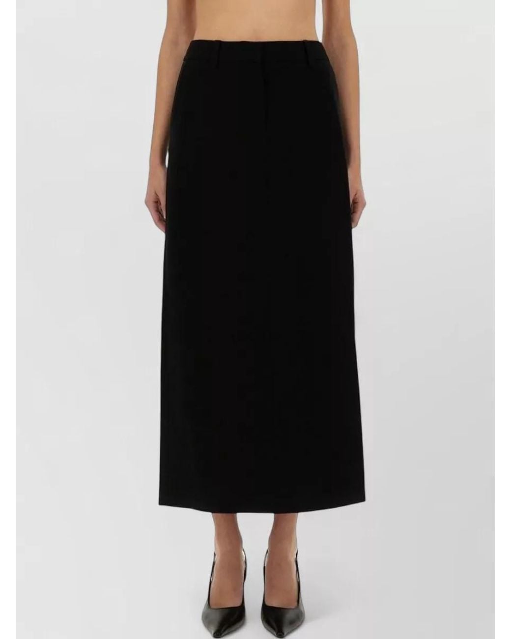 Michael Kors Black Textured Maxi Skirt