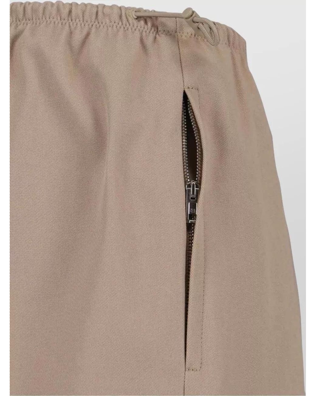 Alexander Wang Natural Cotton Mid-Rise Wide-Leg Drawstring Pants