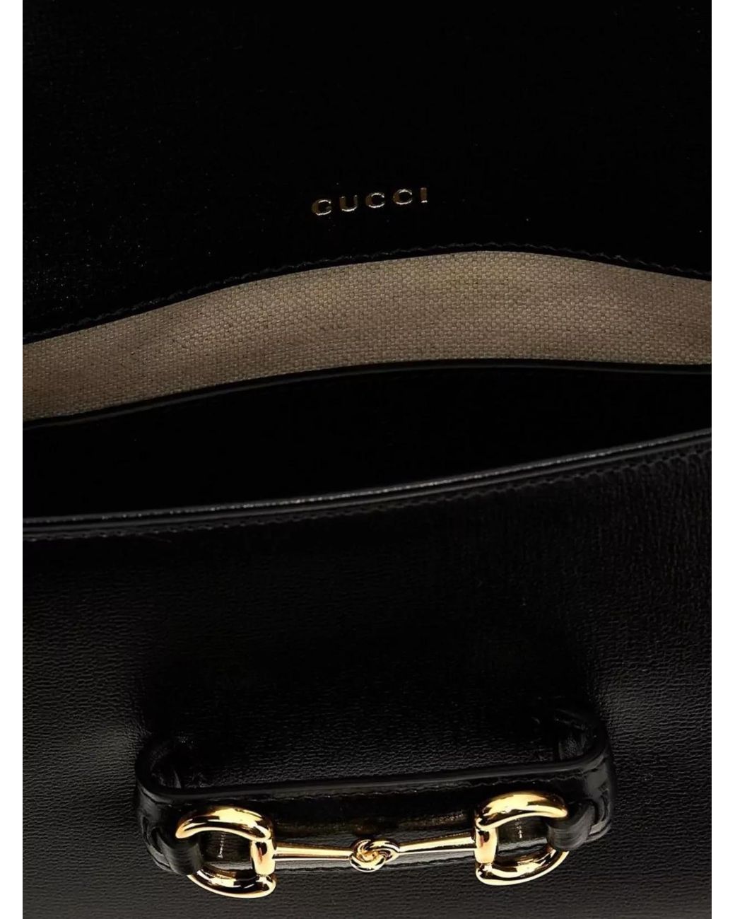 Gucci Black '1955 Horsebit Mini' Leather Crossbody Bag