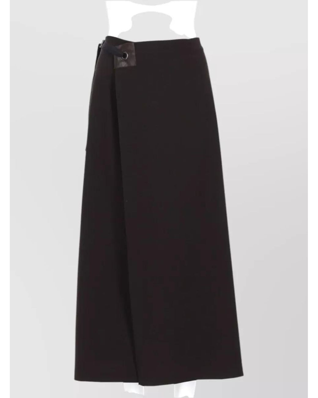 Paloma Wool Black Wool Midi Wrap Skirt