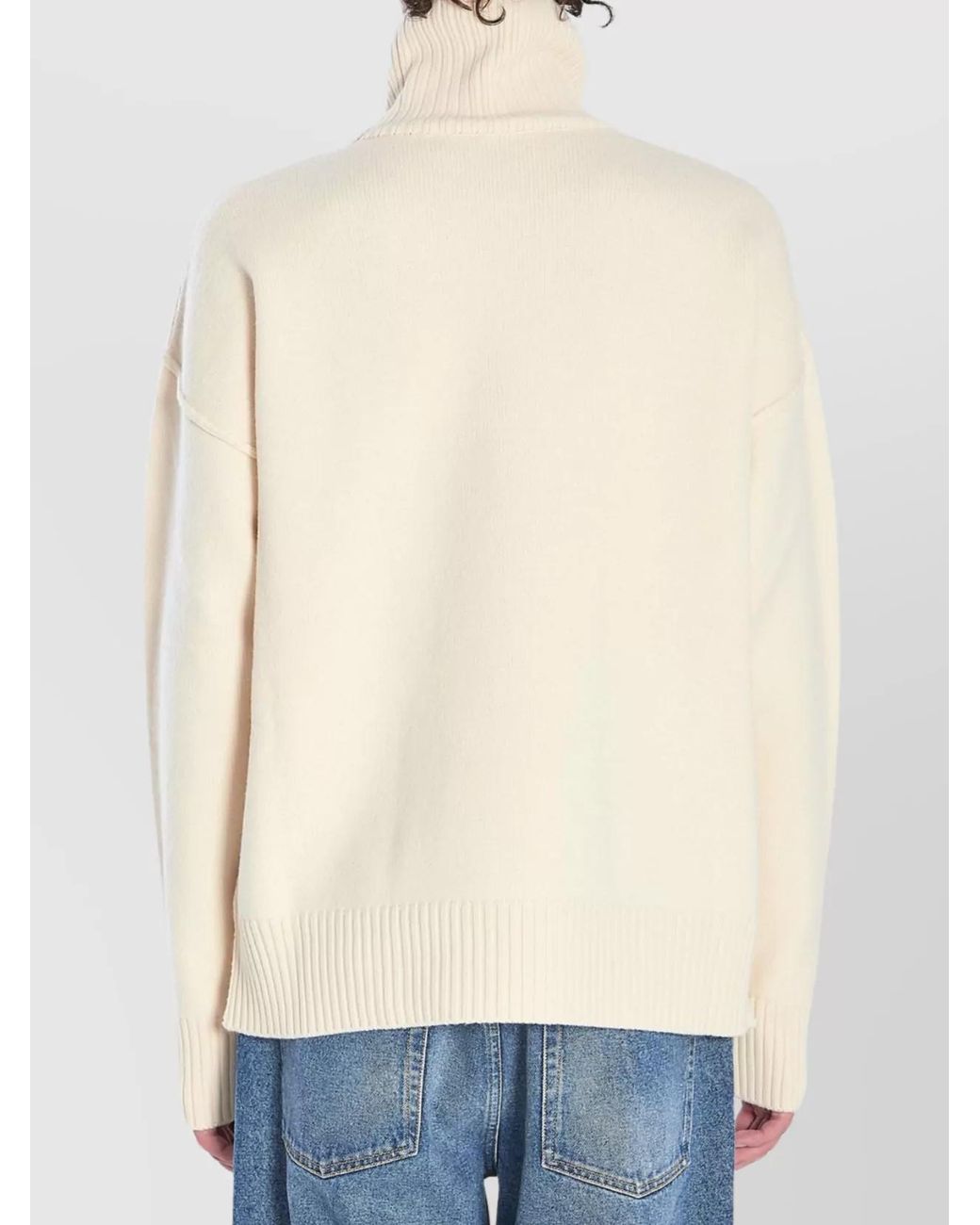 AMI Natural Ami De Coeur Turtleneck Sweater for men