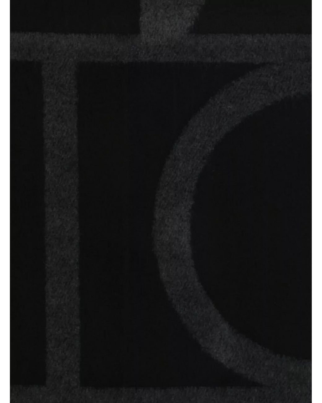 Totême Black Wool Monogram Scarf